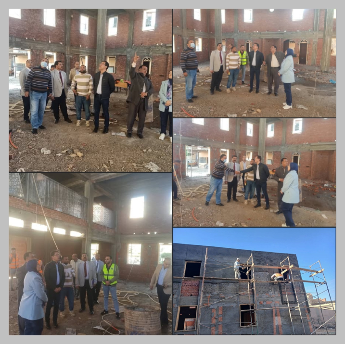 رئيس جامعة بنها يتفقد أعمال إنشاء مسجد الرحمن الرحيم بكلية التربية