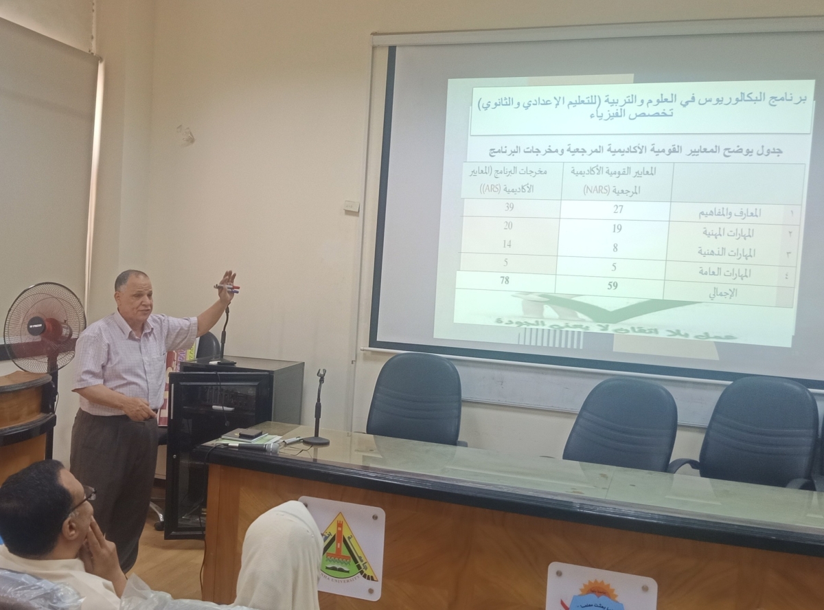 وحدة ضمان الجوده بالكلية ورشة عمل بعنوان : توصيف وتقارير المقررات